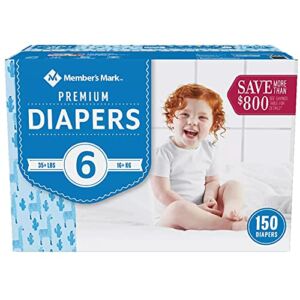Member’s Mark Premium Baby Diapers, Size 6 (35+ Pounds), 150 Count
