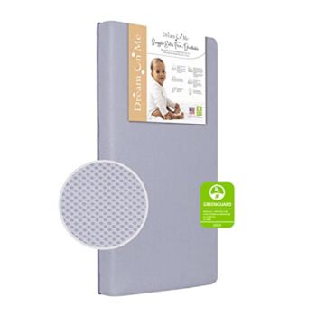 Dream On Me Snuggles Breathable Extra Firm Fiber Portable and Mini Crib Mattress in Periwinkle I Greenguard Gold Certified | The Storepaperoomates Retail Market - Fast Affordable Shopping