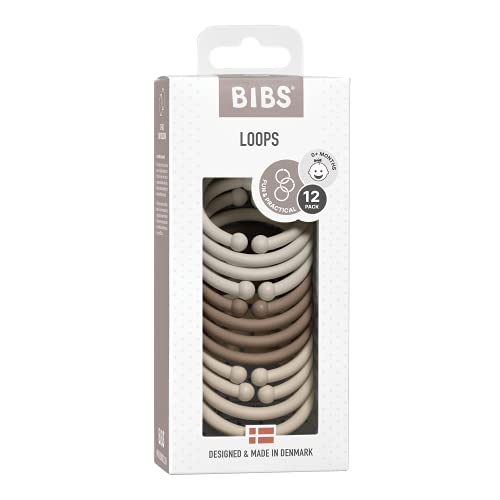 BIBS Loops 12-Pack, BPA Free, Made in Denmark. Polypropylene, Sand / Dark Oak / Vanilla | The Storepaperoomates Retail Market - Fast Affordable Shopping
