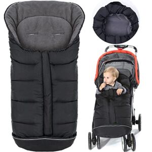 Orzbow Baby Stroller Footmuf-Warm Bunting Bag -Sleeping Bag (Black, Large)