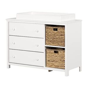 South Shore Cotton Candy Changing Table, Pure White, Coastal