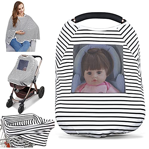 Baby Nursing Cover & Nursing Poncho – Multi Use Cover for Baby Car Seat Canopy, Shopping Cart Cover, Stroller Cover, 360° Full Privacy Breastfeeding Coverage, Baby Shower Gifts for Boy&Girl | The Storepaperoomates Retail Market - Fast Affordable Shopping