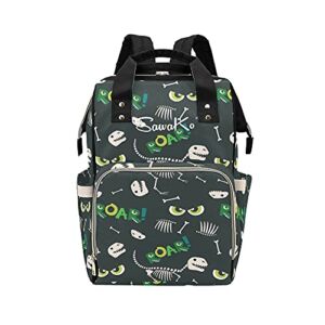 Dinosaur Skull Diaper Bags Personalized Backpack Travel Customized Name Women Girls Handbag Knapsack Tote Bag
