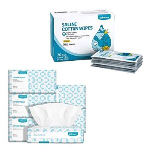Winner Unscented Baby Dry Wipe and Saline Wet Wipe for Sensitive Skin, Made of Cotton Only