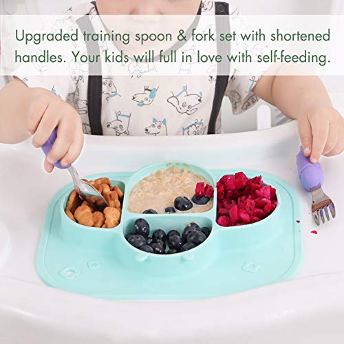 YIVEKO Baby Fork and Spoon Set with Carry Case Baby Training Utensils Self Feeding Toddler Silverware Silicone and Stainless Steel Kids and Toddler Utensil Set-Dinosaur | The Storepaperoomates Retail Market - Fast Affordable Shopping