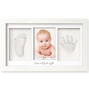 Baby Hand and Footprint Kit – Personalized Baby Gifts, Baby Footprint Kit, Newborn Keepsake Baby Handprint Kit, Baby Nursery Decor, New Baby Gift Sets, Baby Shower Gifts for Girls, Boys (Alpine White)