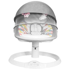 BABY JOY Baby Swing, Remote Control Baby Rocker w/Removable Crib Netting, Toys, 5-Point Harness, Music, USB, Electric Cradling Bouncer w/ 5 Swing Amplitudes & Timing Function for Newborn Infant