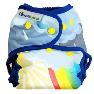 Best Bottom Regular All in Two Diaper Cover | Adjustable Snap Cloth Diapers for Babies | Eco Friendly Reusable Diapers with Waterproof Gussets | Newborns Thru Toddlers 8-35+ Lbs. (Through The Storm)