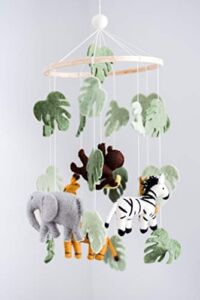Jungle Animals Baby Mobile, Safari Nursery Room Decor, Safari Theme Nursery, Wild Animals Decoration, Wild Animals Mobile