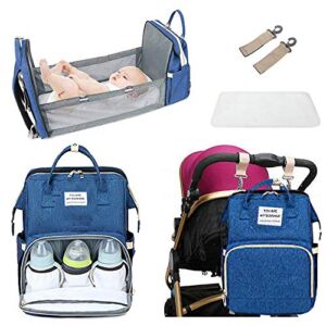 Diaper Bag Backpack with Changing Station,Portable Crib Large Bassinet Travel Bed for Baby