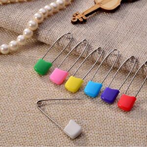Baby Flower 100Pcs 5.5cm Long Baby Safety pin Plastic Head Diaper pin Sturdy Stainless Steel Diaper pin with Safety Lock