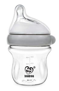 Haakaa Generation 3 Glass Baby Bottle 3 oz/90 ml, 1 PK (Grey)