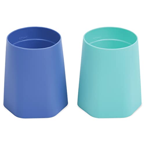 Tiny Twinkle Training Cup 2 Pack – Silicone Cups for Independent Drinking for Baby and Toddler, Baby Led Weaning Supplies Soft Open Cup For Baby (Blue, Mint) | The Storepaperoomates Retail Market - Fast Affordable Shopping