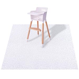 Plastic Splat Mat for Baby, Easy Cleaning Vinyl Floor Mat for Eating Messes, Waterproof High Chair Floor Protector Feeding Floor Cover by MatLeya