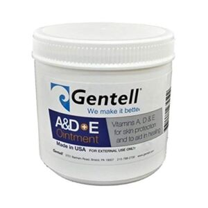 A & D Plus E Ointment, Gentell – 16 Oz. Jar – Medicinal Scent Ointment, Skin Protectant | A+D & E Vitamins First Aid | Seals Out Wetness | Helps Prevent Baby Diaper Rash – Pack of 2