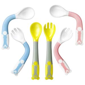PandaEar Baby Bendable Utensils Spoons| Training Learning Feeding for Kids Toddlers Children and Infants| BPA Free 3 Sets| Great Gift Set | Easy Grip Fork Tableware