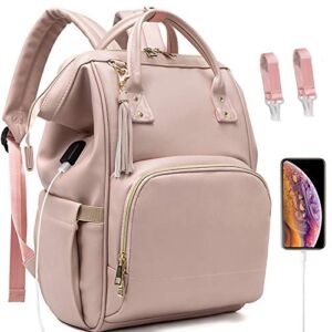 Diaper Bag for Baby Girl Backpack Bags Girls Mom Women Womens Pink Back Pack Multifunction Travel Maternity Baby, Large Capacity, Waterproof and Stylish Gift Bag Tassel (1.Pink)