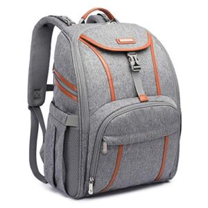 Diaper Bag Backpack, Billiton Diaper Bags for Baby Boy Girl,Baby Bags for Boys Girls ,Large Diaper Bag with Changing Station Pad, Multi-Function Waterproof Baby Diaper bag backpack, Grey