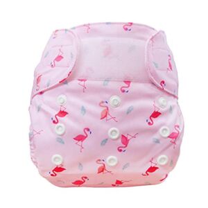 Cheekaaboo Reusable & Adjustable Swim Diaper One Size for 6-36 Months Baby, Swimming Lessons, Pool Outing, Premium Quality, 1 Diaper 2 Functions, Leak Guard, Pink / Flamingo