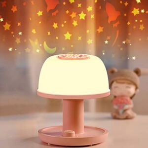 Toddler Night Light Lamp, LICKLIP Dimmable LED Bedside Lamp with Star Projector, Kids Night Lights with Timer Design & Color Changing, Portable Rechargeable Lamp, Cute Gifts for Children Bedroom