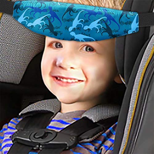 AFPANQZ Cute Dinosaur Baby Car Seat Head Support Adjustable Head Band Strap Holder Stroller Neck Relief Strap Headrest Stroller Carseat Sleep Positioner Kids Babies Toddlers Washable Blue Colored | The Storepaperoomates Retail Market - Fast Affordable Shopping