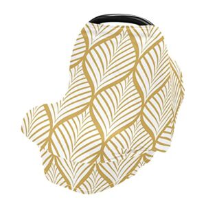 Nursing Cover Breastfeeding Scarf Palm Leaf Boho – Baby Car Seat Covers, Infant Stroller Cover, Carseat Canopy(923c)