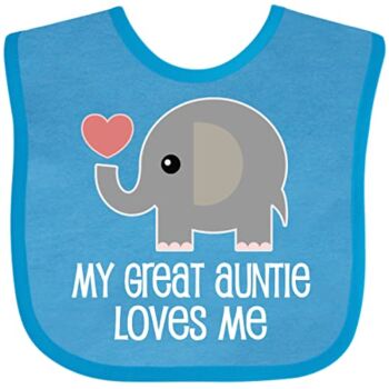 Inktastic Great Auntie Loves Me Elephant Baby Bib Turquoise 2df01 | The Storepaperoomates Retail Market - Fast Affordable Shopping