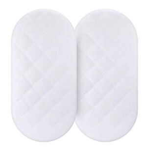 Waterproof Bassinet Mattress Pad Cover 2 Pack Fit for Hourglass/Oval Bassinet Mattress, Baby Bassinet Mattress Protector for Boys and Girls 32X16 in by Yoofoss