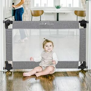 Baby Delight Go with Me Portable Mesh Baby Gate | Span 42-72″ Expandable Folding Gate | Pressure Mounted | Charcoal Tweed