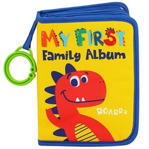 Urban Kiddy™ Baby’s My First Family Album | Soft Photo Cloth Book Gift Set for Newborn Toddler & Kids (Dinosaur)