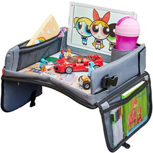 Kids Travel Tray, Carseat Tray for Kids Travel, Road Trip Essentials Kids Car Tray, Car Seat Tray & Kids Lap Tray – Keeps Children Entertained | Portable & Foldable Car Seat Table Tray for Kids