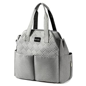 Diaper Bag,Multifunction Travel Tote Diaper Bag for Mom and Dad,Multi-Compartment Baby Bag for Boys and Girls , Insulated Pockets,Large Capacity-Grey