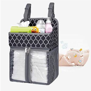 BAGLHER Hanging Diaper Organizer,Baby Diaper Organizer Suitable for Hanging on Diaper Table, Nursery, and All Cribs. Baby Supplies Storage Diaper Rack, Diaper Stacker.