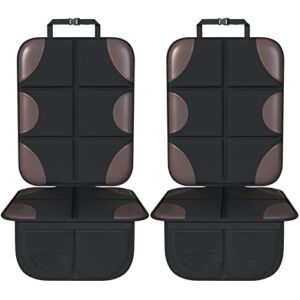 Brown Car Seat Protector, [2 Pack] Smart eLf Carseat Seat Protectors with Thickest Waterproof Fabric Pad, XL Large Size carseat Protectors for Vehicles, SUV, Sedan, Truck, Leather and Fabric Car Seat