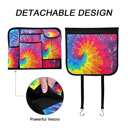 Rainbow Spiral Tie Dye Kick Mats Car Seat Back Protectors,Watercolor Backseat Storage Organizer Car SUV Auto Travel Accessories for Kids | The Storepaperoomates Retail Market - Fast Affordable Shopping