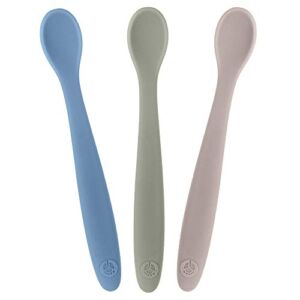 WeeSprout Silicone Baby Spoons – First Stage Feeding Spoons for Infants, Soft-Tip Easy on Gums, Bendable Design Encourages Self-feeding, Ultra-durable & Unbreakable, Dishwasher & Boil-proof, Set of 3