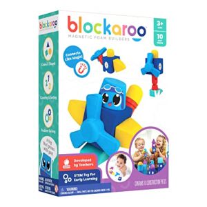 Blockaroo Magnetic Foam Building Blocks – STEM Preschool Toys for Children, Toddlers, Boys and Girls, The Ultimate Bath Toy – Airplane Set