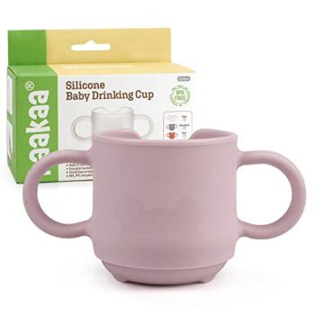 haakaa Silicone Toddler Cup – Durable Baby Training Cup for Baby Independent Drinking, Easy-grip Handles Drinking Cup for 6 Months+ Babies 150ml/5oz (Blush) | The Storepaperoomates Retail Market - Fast Affordable Shopping