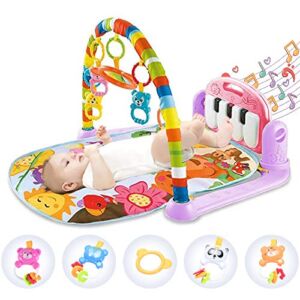 Hoopeum Baby Play Mat Toys for 0-3-6-12 Months,Activity Jungle Gym Playmat Tummy Time Mat with Piano,Newborn Infant Baby Boys Girls Musical Floor Play Kick & Play Mat for Christmas Toys Gift1