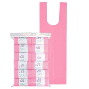 Oh Baby Bags Disposable Dirty Diaper Bags, 144 Count, 12 Rolls of Large Tie Handle Bags, Scented (Pink)