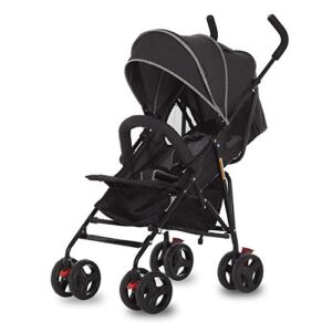 Dream On Me Vista Moonwalk Stroller | Lightweight Infant Stroller with Compact Fold | Multi-Position Recline | Canopy with Sun Visor | Perfect for Traveling and Theme Parks, Black