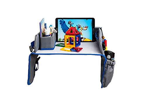ADVO Kids Travel Tray Car Seat – Activity and Play Tray Organizer for Children and Toddlers, Lap Desk with Tablet Phone Holder, Waterproof and Foldable Whiteboard (Grey) | The Storepaperoomates Retail Market - Fast Affordable Shopping