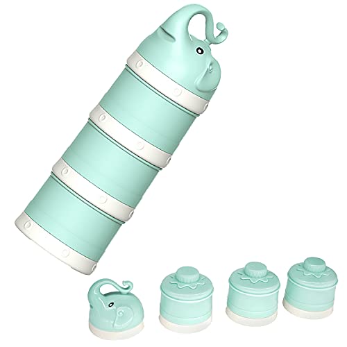 Baby Milk Powder Formula Dispenser, Stackable Formula Dispenser Container Mixie Bottle for Travel, Large Capacity Formula Holder and Snack Storage, Non-Spill, Powder Leakage Free, BPA Free (Green) | The Storepaperoomates Retail Market - Fast Affordable Shopping