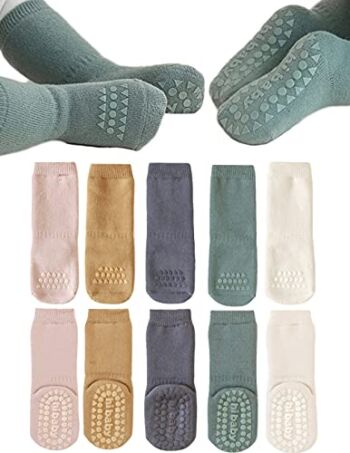 Baby Non Slip Grip Socks Toddler Knee High Anti Skid Crew Slipper Crawling Socks for Girls Boys Newborn (M(1-3T)) | The Storepaperoomates Retail Market - Fast Affordable Shopping