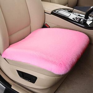 Winter Soft Warm Faux Rabbit Fur car seat Cushion,Universal fit Plush Front and Back Fuzzy car seat Pads Cushion Cover Protector – 1pcs (Front seat 1pcs,Pink)