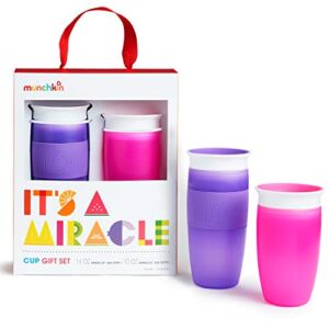 Munchkin It’s a Miracle! Gift Set, Includes 10oz & 14oz Miracle 360 Cup, Pink/Purple