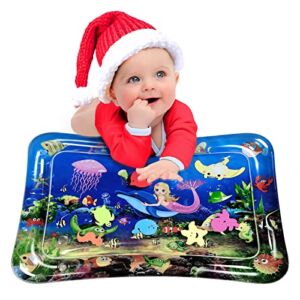 Infinno Inflatable Tummy Time Mat Premium Baby Water Play Mat for Infants and Toddlers Activity Play Center Baby Toys 3 6 9 12 Months, Strengthen Your Babies’ Muscles, Mermaid Theme