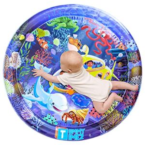 TT TUMMYTIMEZ Premium Tummy Time Water Mat, XL Inflatable Activity Center Promoting Baby Motor and Sensory Development, Grow Through Play Sensory Stimulation Gift for Infants Toddlers Boys Girls