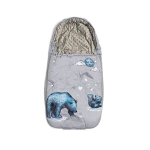 JumpOff Jo – Baby Bunting Bag, Stroller Blanket and Sleeping Bag – 100% Cotton with Minky Lining – 0-12 Months – Mama Bear