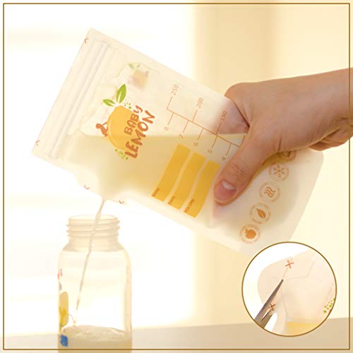 Baby Lemon Breast Milk Storage Bags with Spout – 8 oz, 100 Bags, Extra Thick, Leak Proof, Pre-sterilized, Ready to Use, BPA Free, Easy Write Material | The Storepaperoomates Retail Market - Fast Affordable Shopping